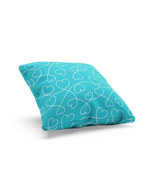 Turquoise Colourful Kalpler Pattern Double-Sided Printed Suede Cushion Cover - 2