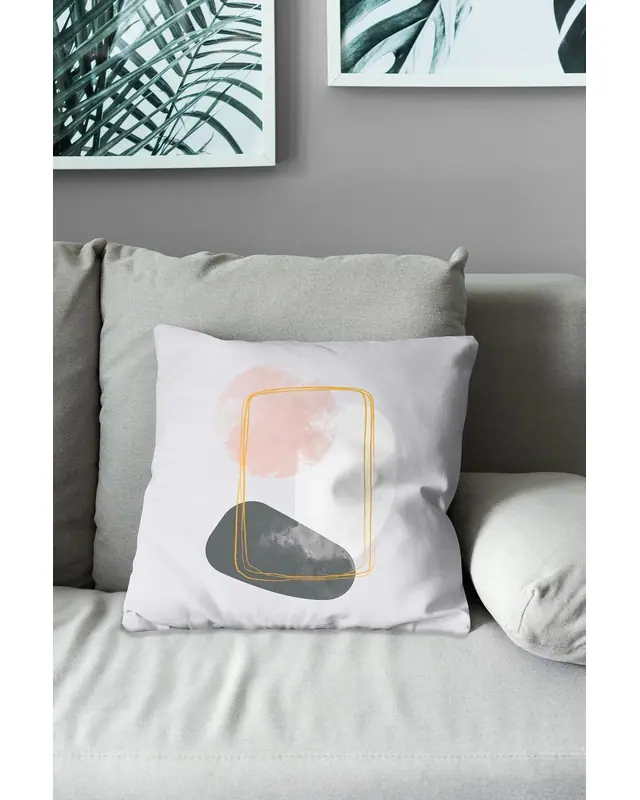 Double-Sided Printed Soft Stone Pattern Set of 4 Coordinated Suede Cushion Cover - 5