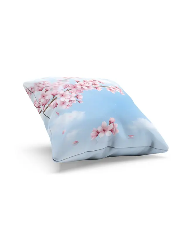 Japon Baharı - 3 Pattern Double-Sided Printed Suede Cushion Cover - 2