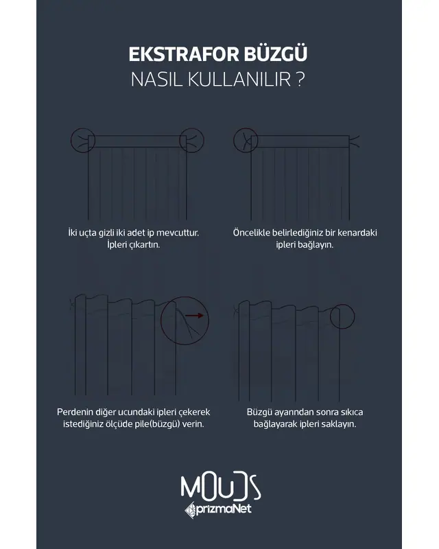 Mavi Çiçek Desenli Süet Oturma Odası Salon Fon Perde Baskılı Ekstrafor Büzgü 2 Kanat PRD-1055 - 5