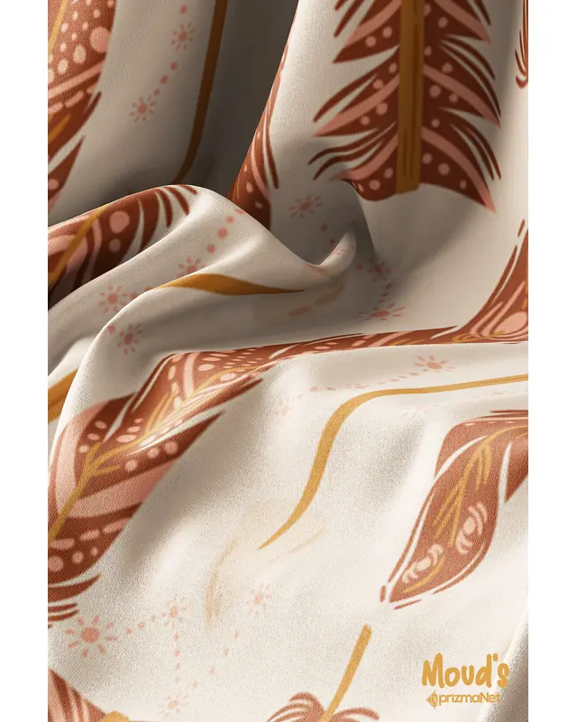 Brown Bohemian Pattern Printed Suede Table Runner - 3