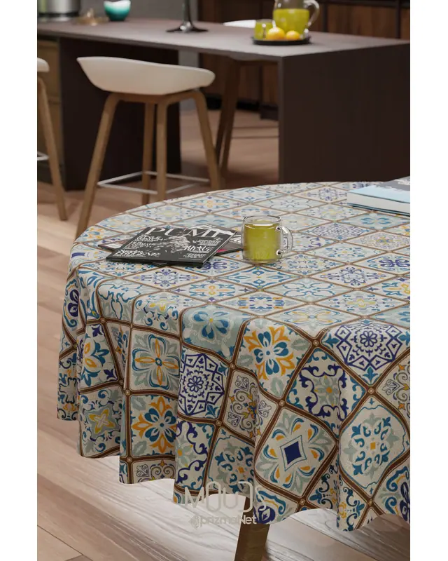 Ramadan Ethnic Round Easy-Care Suede-Feel Tablecloth - MSY-249 - 3