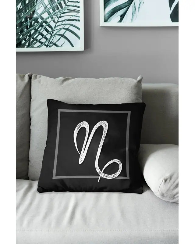 N Letter Pattern Double-Sided Printed Suede Cushion Cover - 3