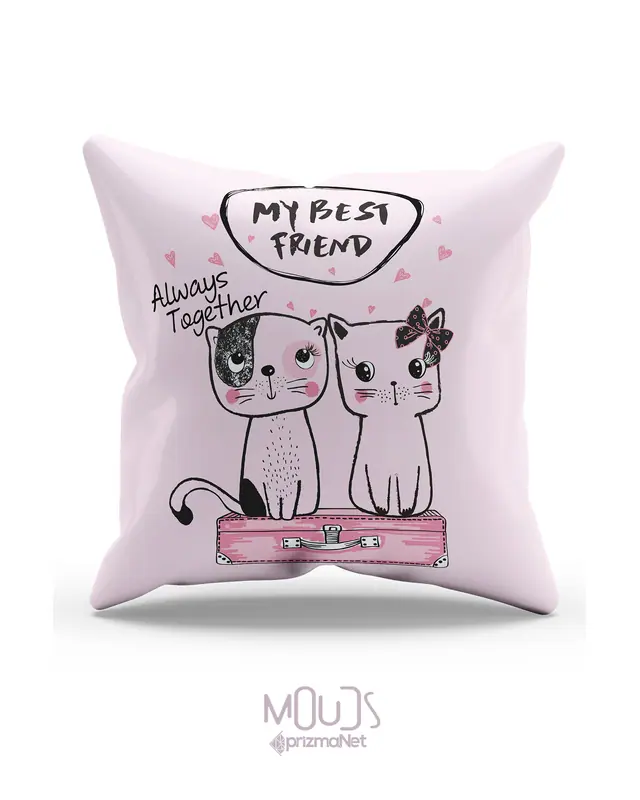 Lovely Cats Pattern Double-Sided Printed Single Cushion Cover - 2