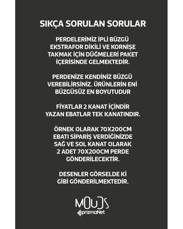 Gri Siyah Dalgalı Desenli Süet Oturma Odası Salon Fon Perde Baskılı Ekstrafor Büzgü 2 Kanat PRD-1061 - 4