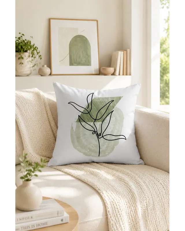 Double-Sided Printed Megu Pattern Set of 4 Coordinated Suede Cushion Cover - 5