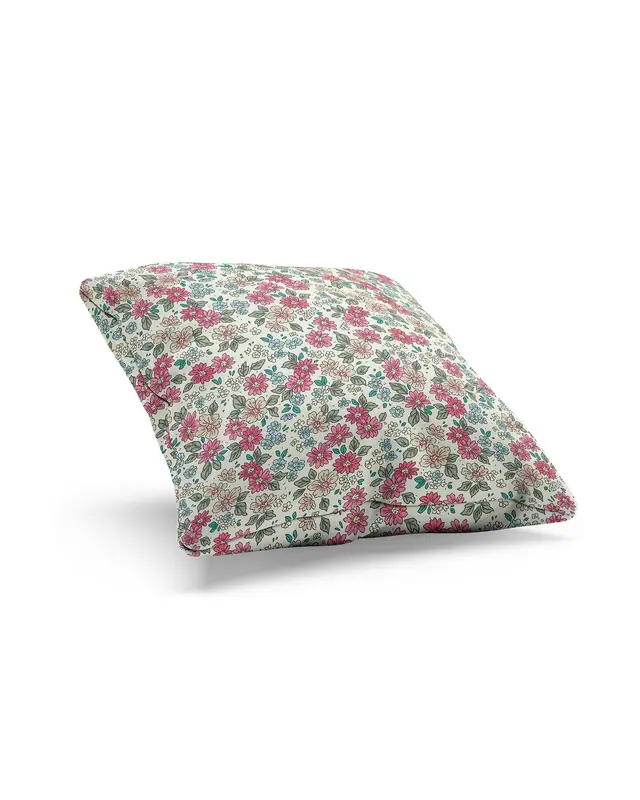 Mini Flowers Pattern Double-Sided Printed Suede Cushion Cover - 2
