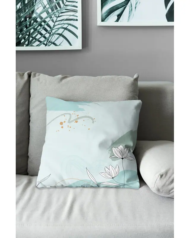 Double-Sided Printed Poppy Soft Pattern Set of 3 Coordinated Suede Cushion Cover - 5