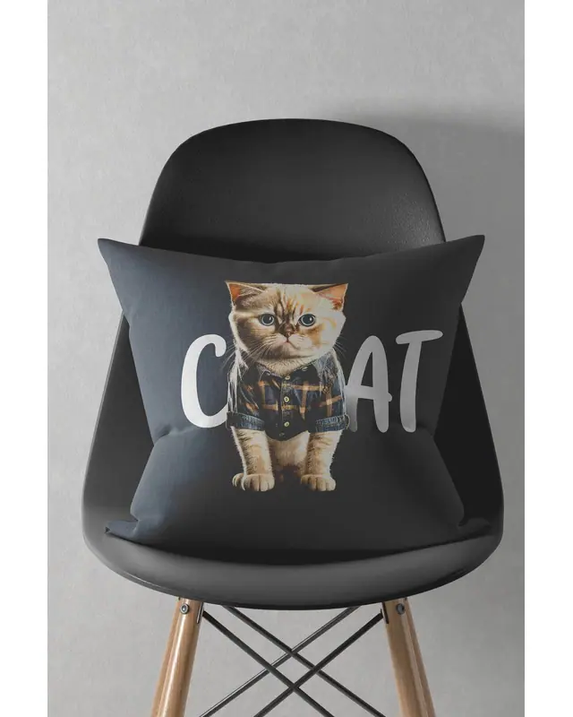 Black Cat Pattern Double-Sided Printed Suede Cushion Cover PL774 - 2