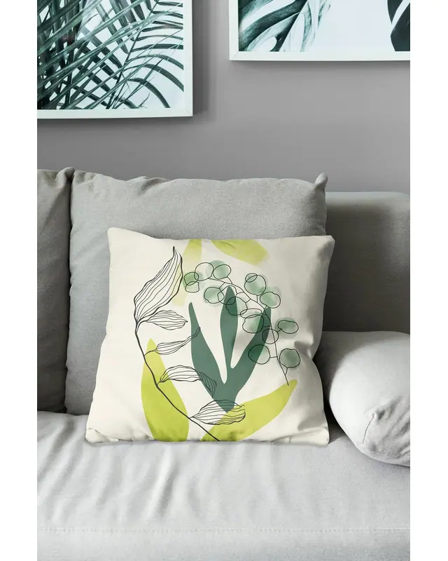 Zeytin Dalı - 4 Pattern Double-Sided Printed Suede Cushion Cover - 3