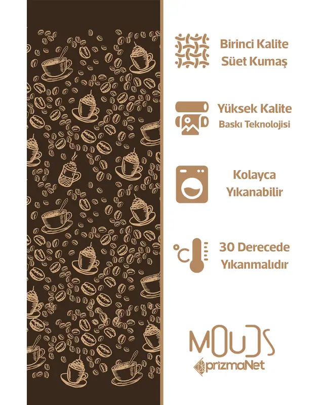 Suede Textured Fabric Coffee Patterned Kitchen Apron, Chef Apron, Waiter Apron, Restaurant Apron - MTF-69 - 4