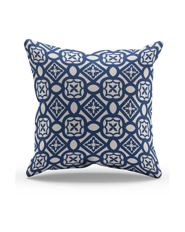 Navy Vintage-1 Pattern Double-Sided Printed Suede Cushion Cover