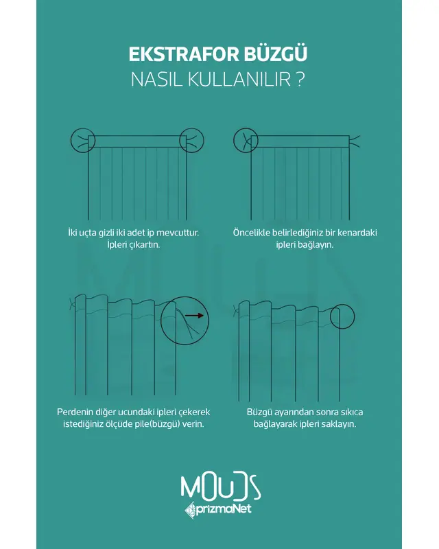 Undulation Desenli Süet Oturma Odası Salon Fon Perde Baskılı Ekstrafor Büzgü TEK KANAT PRD-1114 - 4