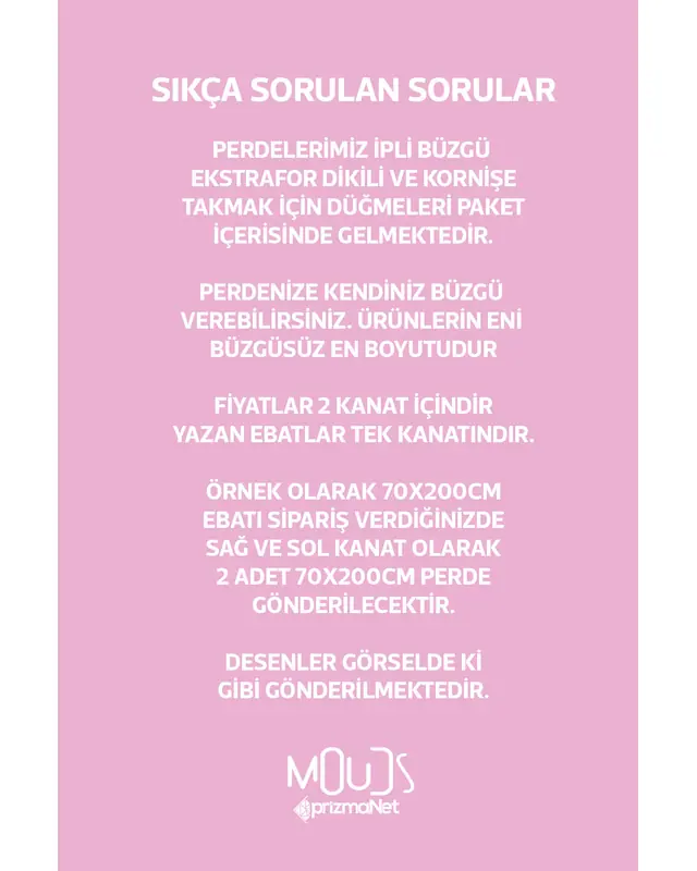 Pembe Kalpler Desenli Süet Oturma Odası Salon Fon Perde Baskılı Ekstrafor Büzgü 2 Kanat PRD-1045 - 4