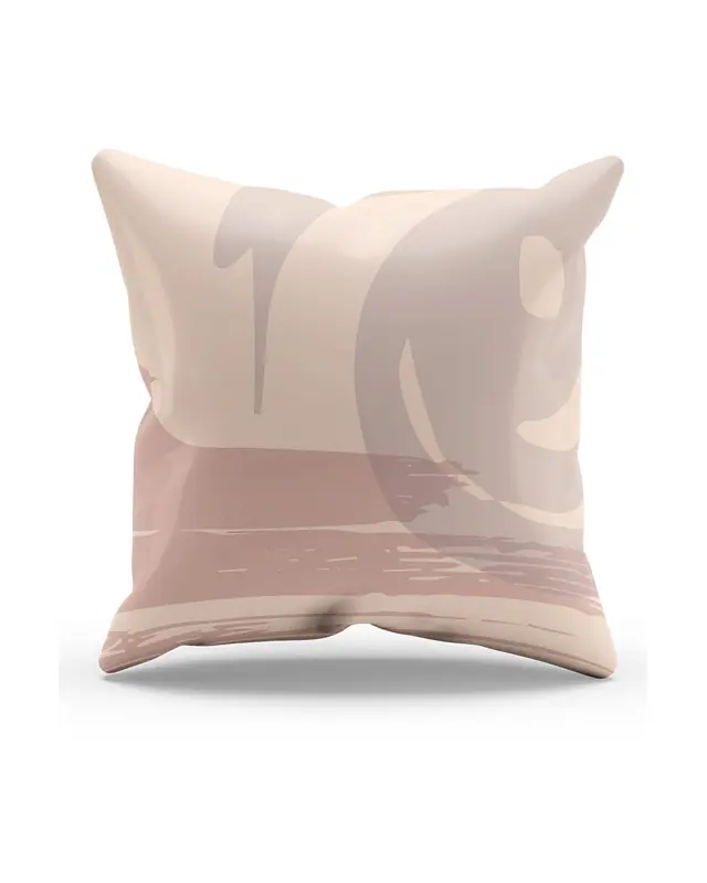 Double-Sided Printed Brown Brush Pattern Set of 4 Coordinated Suede Cushion Cover - 6