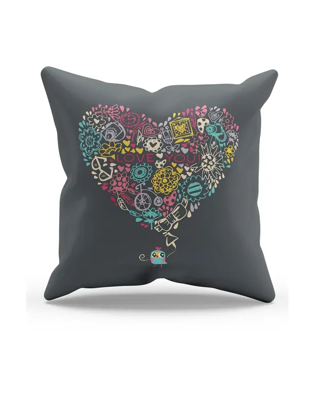 Bird Dream Pattern Double-Sided Printed Suede Cushion Cover