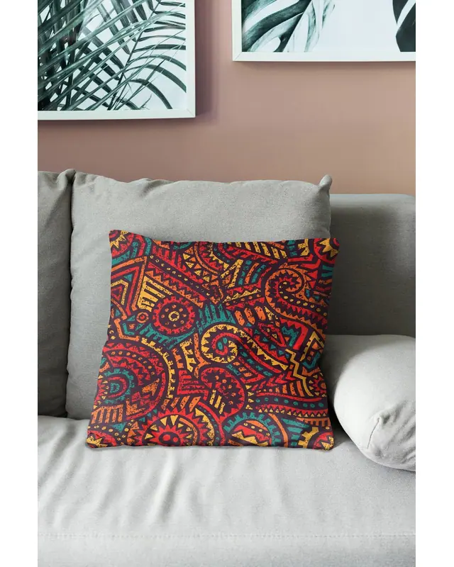 Anatolia-1 Pattern Double-Sided Printed Suede Cushion Cover - 3