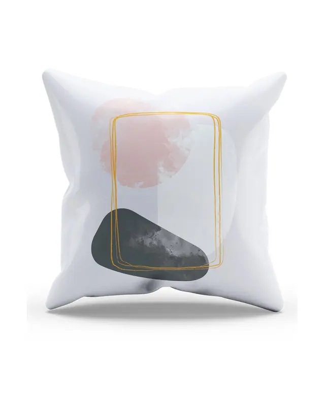 Double-Sided Printed Soft Stone Pattern Set of 4 Coordinated Suede Cushion Cover - 4