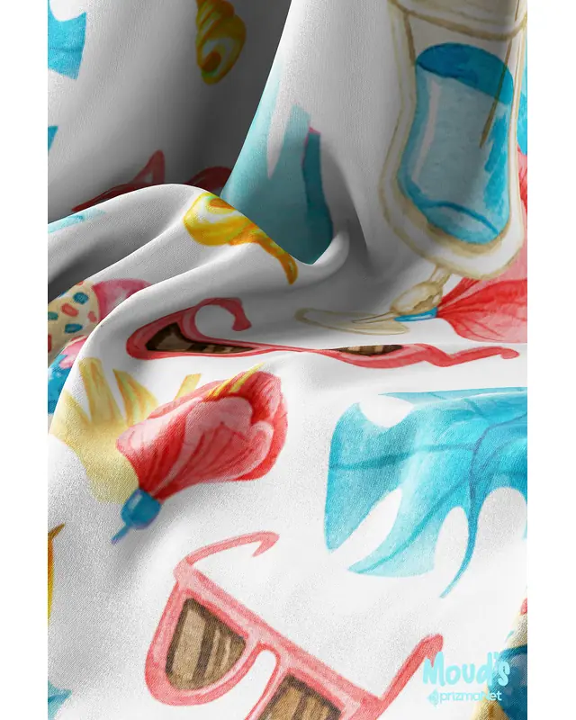 Blue Lemonade And Ice Cream Rectangular Easy-Care Suede-Feel Tablecloth - MS-189 - 3