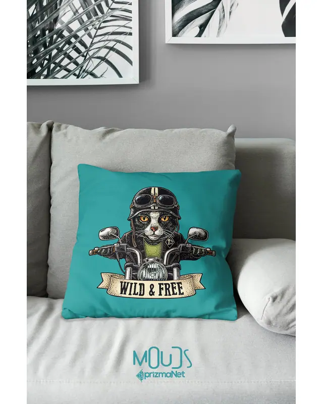 Free Cat Pattern Double-Sided Printed Single Cushion Cover - 2