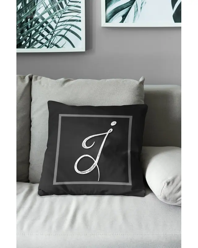 I Letter Pattern Double-Sided Printed Suede Cushion Cover - 3