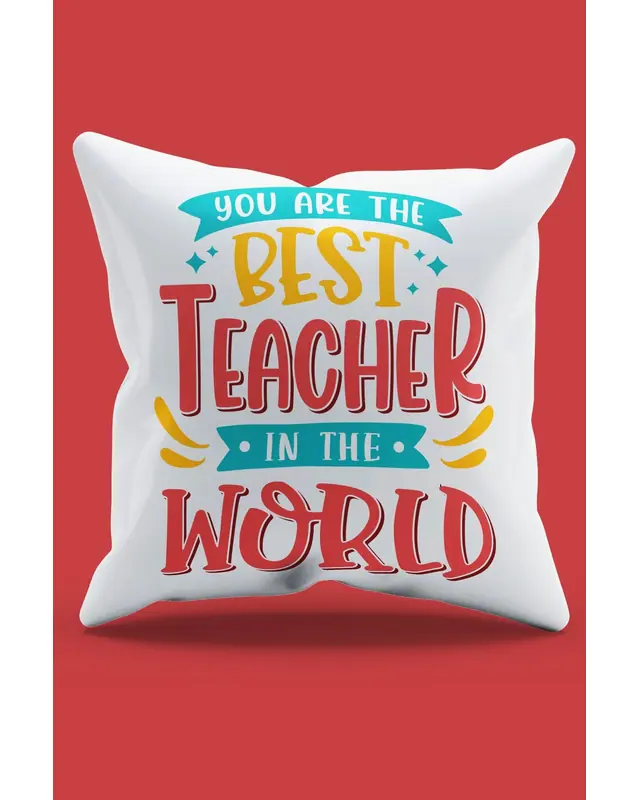En Best Teacher Pattern Double-Sided Printed Suede Cushion Cover PL780 - 2