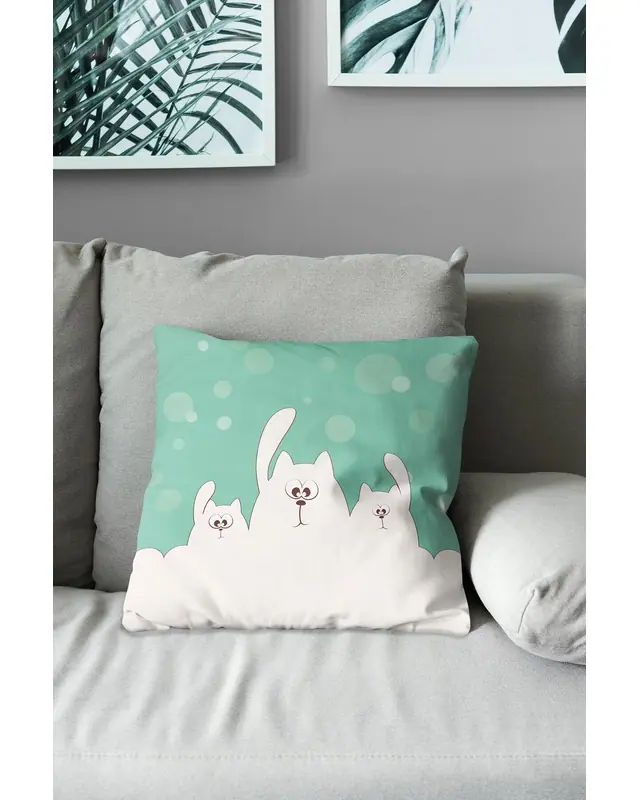 Cats Gang Pattern Double-Sided Printed Suede Cushion Cover - 3