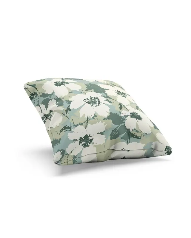 Green Floral-1 Pattern Double-Sided Printed Suede Cushion Cover - 2