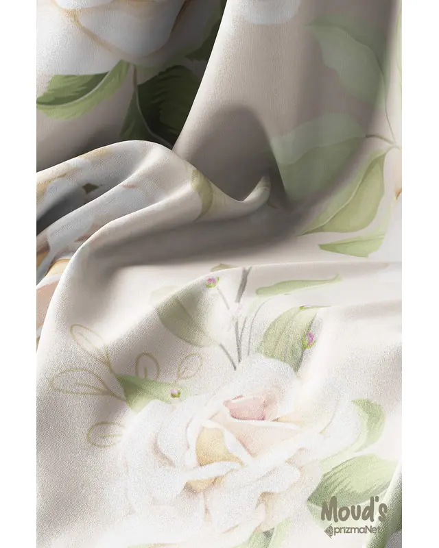 Cream Colour Rose Round Easy-Care Suede-Feel Tablecloth - MSY-116 - 3