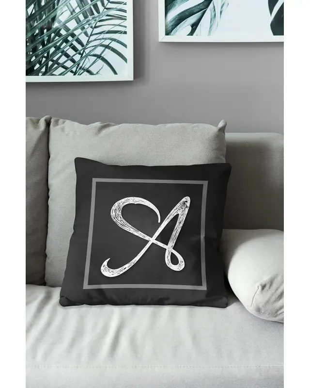 A Letter Pattern Double-Sided Printed Suede Cushion Cover - 3