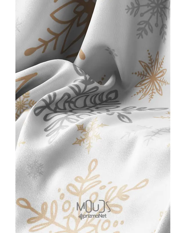 Double-Sided Printed White Snowflakes Christmas Pattern Cushion Cover Suede New Year - PL1128 - 8