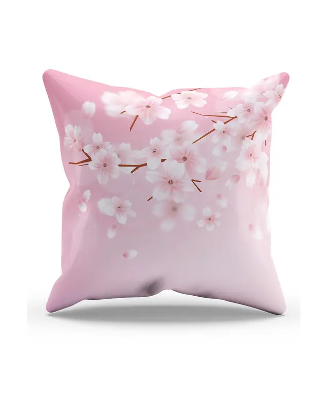 Double-Sided Printed Japon Sonbaharı Pattern Set of 3 Coordinated Suede Cushion Cover - 2