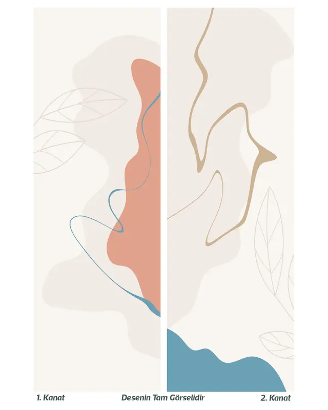 Farmer Patterned Suede Living Room Decorative Curtain Digital Printed Pencil Pleat Body - Set of 2 Panels - PRD-1108 - 3
