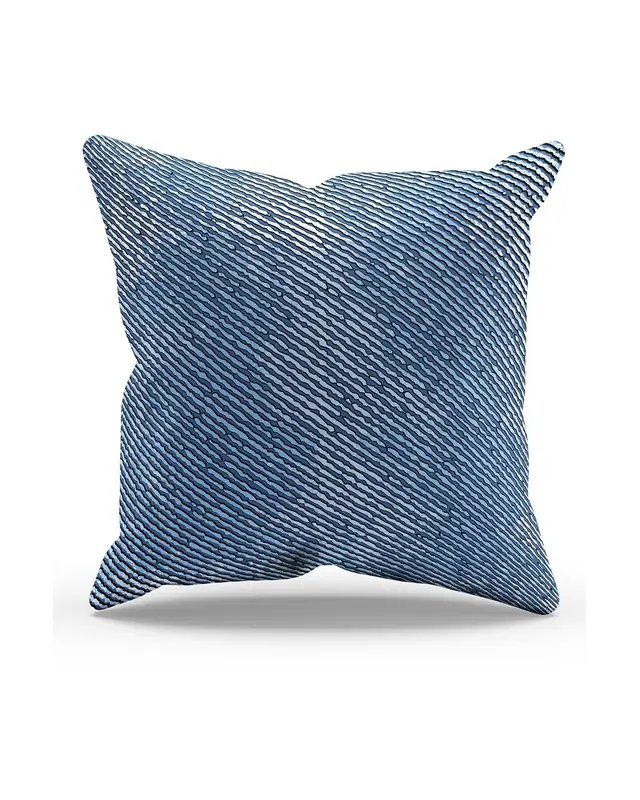 Çift Tarafı Baskılı Blue Jean Kot Desenli Süet Kırlent Kılıfı