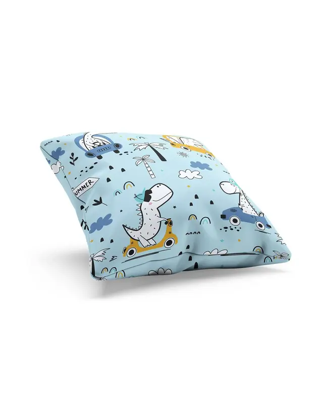 Dinosaur Pattern Double-Sided Printed Suede Cushion Cover - 2