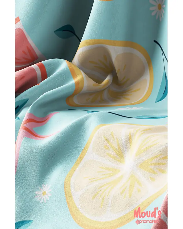 Blue Lemon And Sea Star Rectangular Easy-Care Suede-Feel Tablecloth - MS-174 - 3