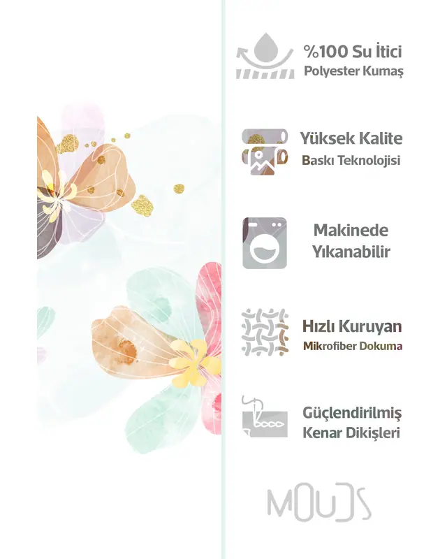 Shower Curtain, Pastel Flower Rain Patterned Shower Curtain Bathtub Curtain Rings Included 175x200cm - BP-70 - 2