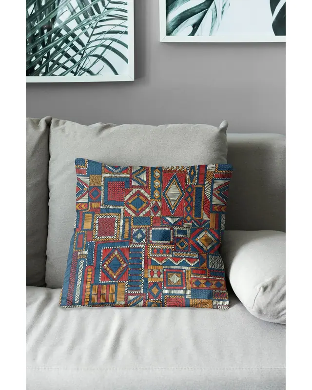 Anatolia-6 Pattern Double-Sided Printed Suede Cushion Cover - 3