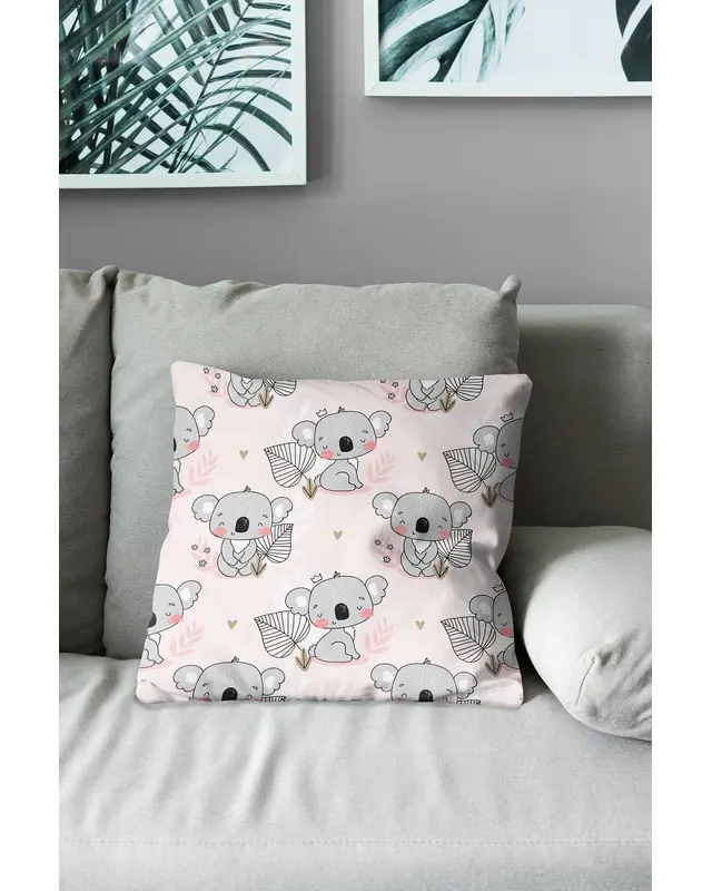 Koala Pattern Double-Sided Printed Suede Cushion Cover - 3