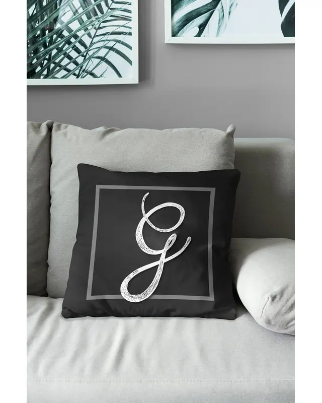 G Letter Pattern Double-Sided Printed Suede Cushion Cover - 3