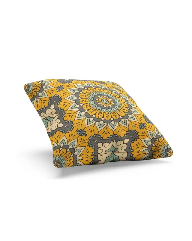 India Pattern-5 Pattern Double-Sided Printed Suede Cushion Cover - 2