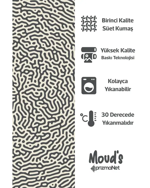 Alley 2 Pattern Printed Suede Table Runner - 3