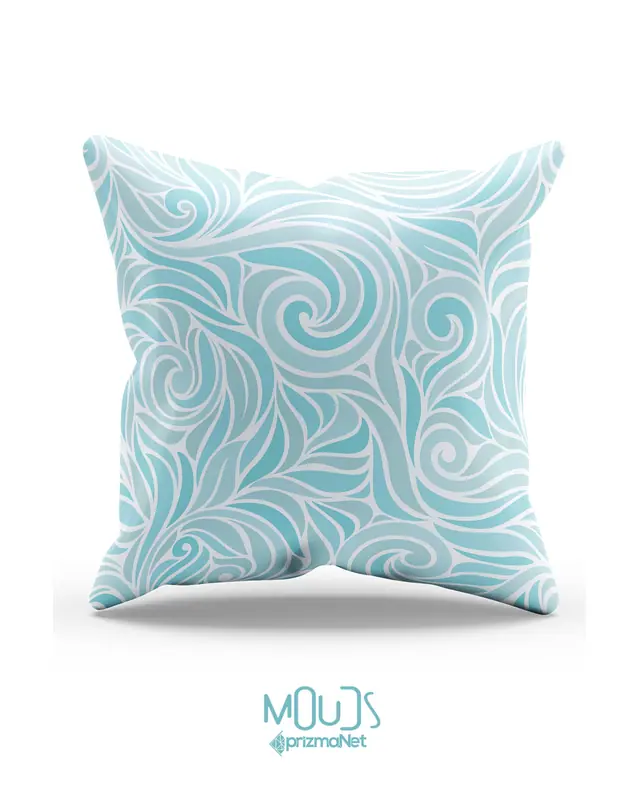 Çift Tarafı Baskılı Turqua Pattern Desenli Tekli Kırlent Kılıfı