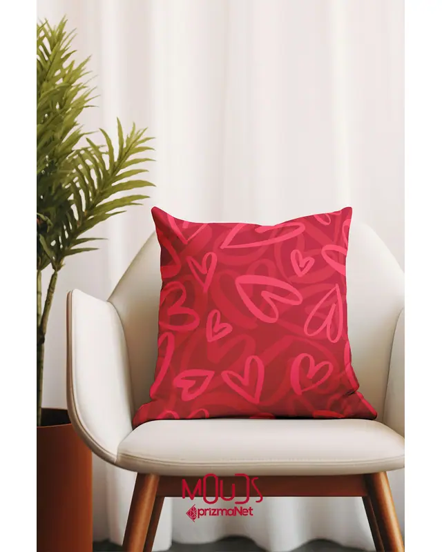 Hearts Pattern Double-Sided Printed Single Cushion Cover