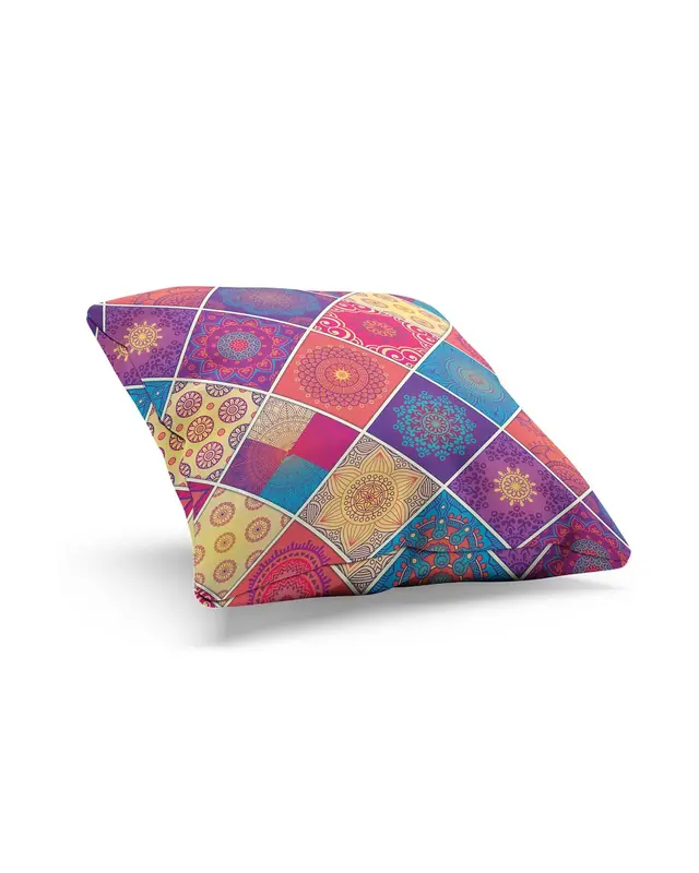 Anatolia-3 Pattern Double-Sided Printed Suede Cushion Cover - 2
