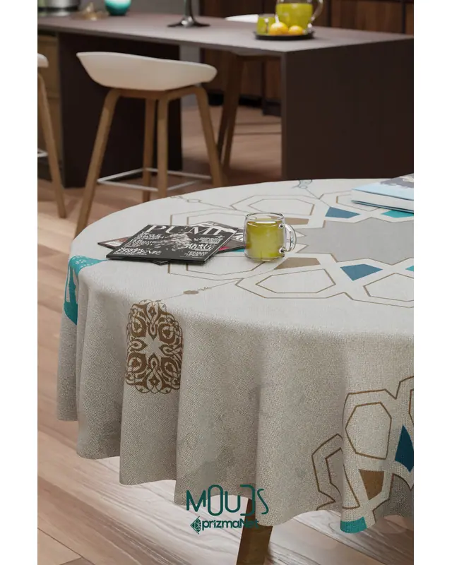 Ramadan Pentagon Round Easy-Care Suede-Feel Tablecloth - MSY-248 - 3
