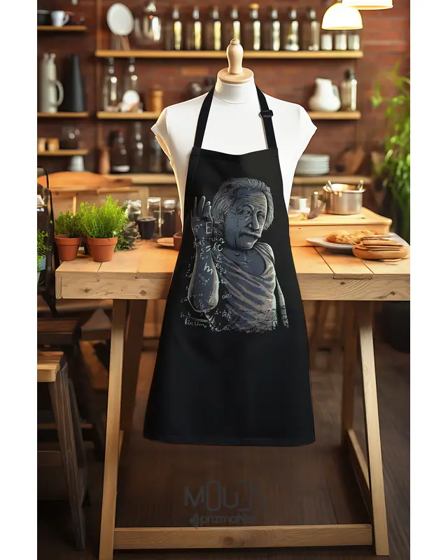 Süet Dokulu Kumaş Einstein Desenli Mutfak Önlüğü, Aşçı Önlüğü, Garson Önlüğü, Restoran Önlük