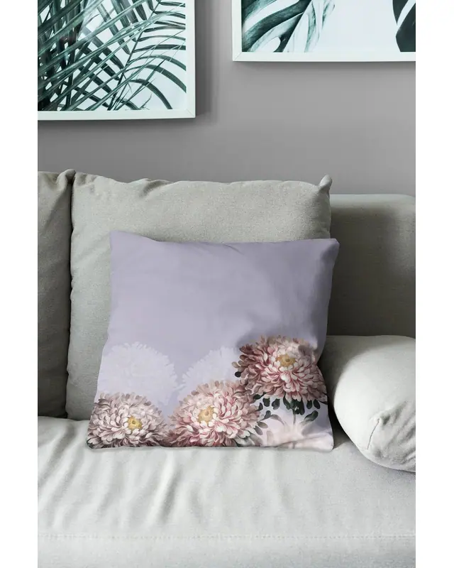 Double-Sided Printed Vintage Flowers Pattern Set of 4 Coordinated Suede Cushion Cover - 4