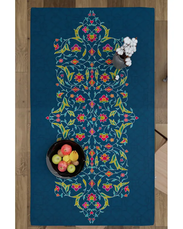 Ramadan Flower Branches Rectangular Easy-Care Suede-Feel Tablecloth - MS-261 - 6