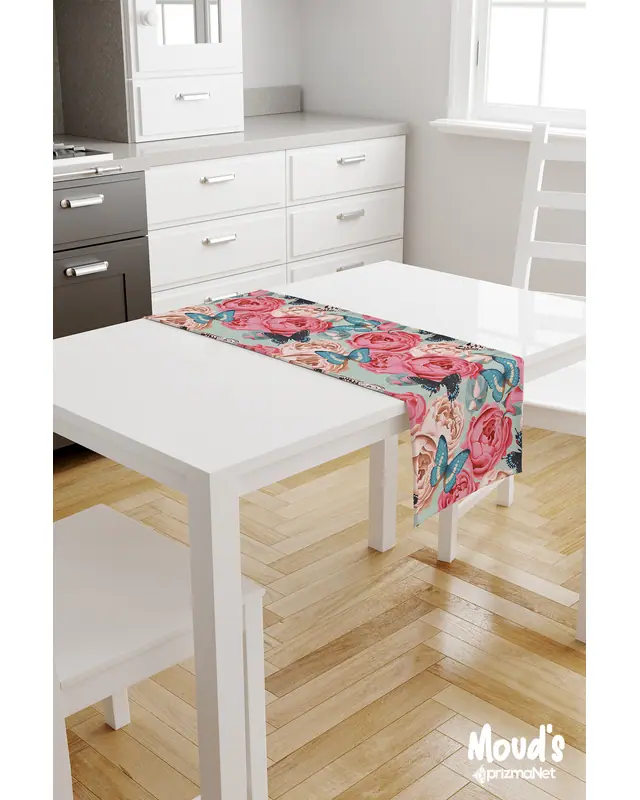 Classic Pattern 3 Pattern Printed Suede Table Runner - 2